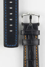 Load image into Gallery viewer, Hirsch GRAND DUKE Alligator Embossed Watch Strap BLACK / ORANGE 24MM XL