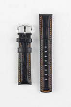 Load image into Gallery viewer, Hirsch GRAND DUKE Alligator Embossed Watch Strap BLACK / ORANGE 24MM XL