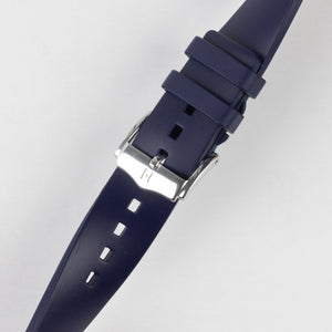 Hirsch Pure Natural Rubber Waterproof Watch Strap BLUE 20 mm