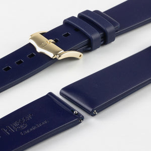 Hirsch Pure Natural Rubber Waterproof Watch Strap BLUE 20 mm