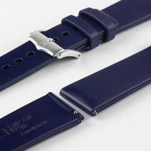 Hirsch Pure Natural Rubber Waterproof Watch Strap BLUE 20 mm