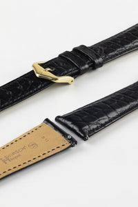 Hirsch REGENT Black Genuine Alligator Leather Watch Strap 18 mm M