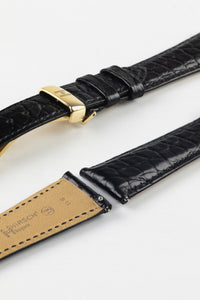 Hirsch REGENT Black Genuine Alligator Leather Watch Strap 18 mm M