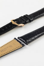 Load image into Gallery viewer, Hirsch REGENT Black Genuine Alligator Leather Watch Strap 18 mm M