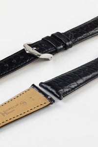 Hirsch REGENT Black Genuine Alligator Leather Watch Strap 18 mm M