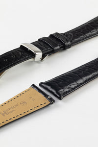 Hirsch REGENT Black Genuine Alligator Leather Watch Strap 18 mm M