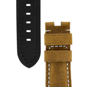 Vertigo Deployment Buffalo Suede Watch Strap HONEY BROWN for Panerai