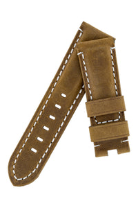 Vertigo Deployment Buffalo Suede Watch Strap HONEY BROWN for Panerai