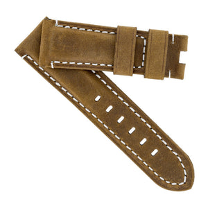 Vertigo Deployment Buffalo Suede Watch Strap HONEY BROWN for Panerai