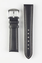 Load image into Gallery viewer, Pebro CADW Padded Vintage Leather Watch Strap in BLACK 20 mm