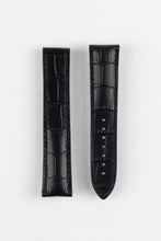 Load image into Gallery viewer, Rios1931 - Alligator Embossed Leather Watch Strap for Omega folding clasp - BLACK