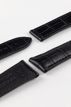 Load image into Gallery viewer, Rios1931 - Alligator Embossed Leather Watch Strap for Omega folding clasp - BLACK