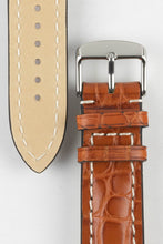 Load image into Gallery viewer, RIOS1931 AMBASSADOR Genuine Alligator Flank Padded Watch Strap - Gold Brown