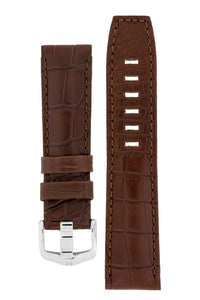 HIrsch TRITONE  Genuine Alligator leather Watch Strap BROWN 22 MM Long