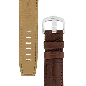 HIrsch TRITONE  Genuine Alligator leather Watch Strap BROWN 22 MM Long