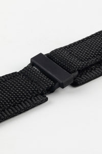 24mm Honeycomb Nylon Watch Strap BLACK Tactical Hook & Loop Military style