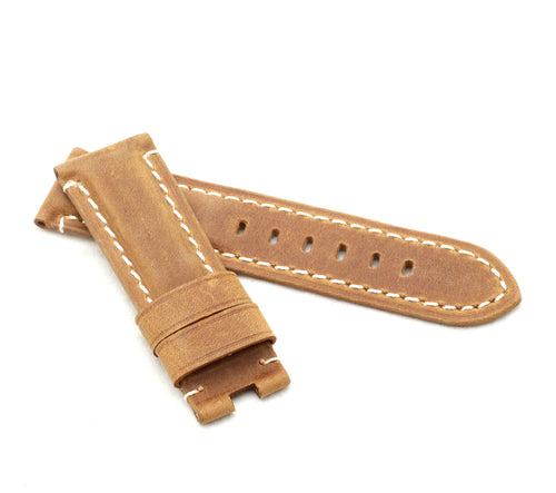 Vertigo Deployment Buffalo Suede Watch Strap HONEY BROWN for Panerai