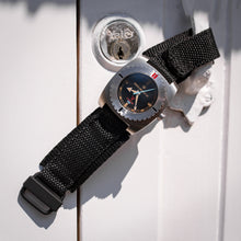 Load image into Gallery viewer, 24mm Honeycomb Nylon Watch Strap BLACK Tactical Hook &amp; Loop Military style