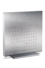 Load image into Gallery viewer, QLOCKTWO TOUCH Aluminium Desk Clock with FULL METAL Steel Faceplate - Pewter &amp; Black