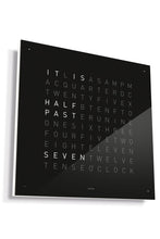 Load image into Gallery viewer, QLOCKTWO Wall Clock with BLACK ICE TEA Acrylic Faceplate - Pewter &amp; Black