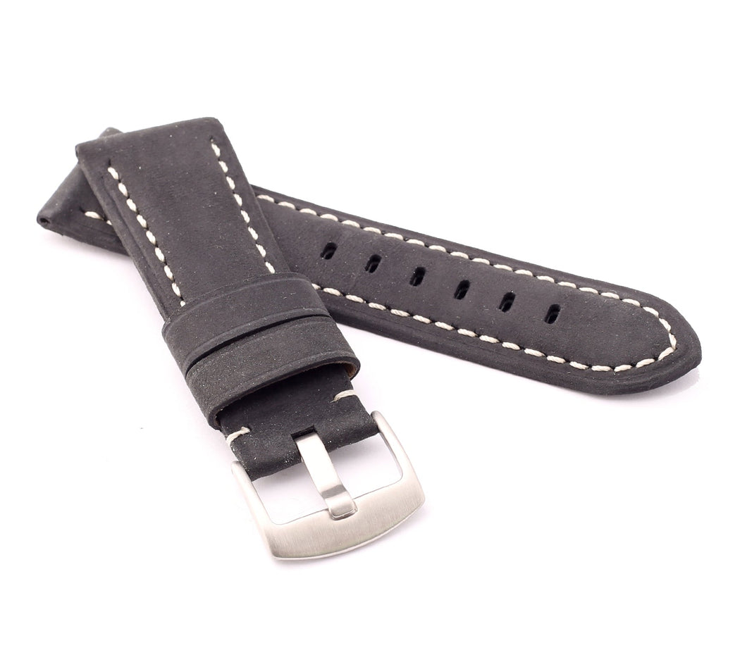 Vertigo : Buffalo Suede Leather Watch Strap BLACK 26 mm