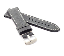 Load image into Gallery viewer, Marino: VINTAGE CALF Saddle Leather Watch Strap BLACK 24mm, 26mm