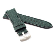 Load image into Gallery viewer, Marino : Canvas &amp; Leather Watch Strap GREEN 24 mm, 26 mm